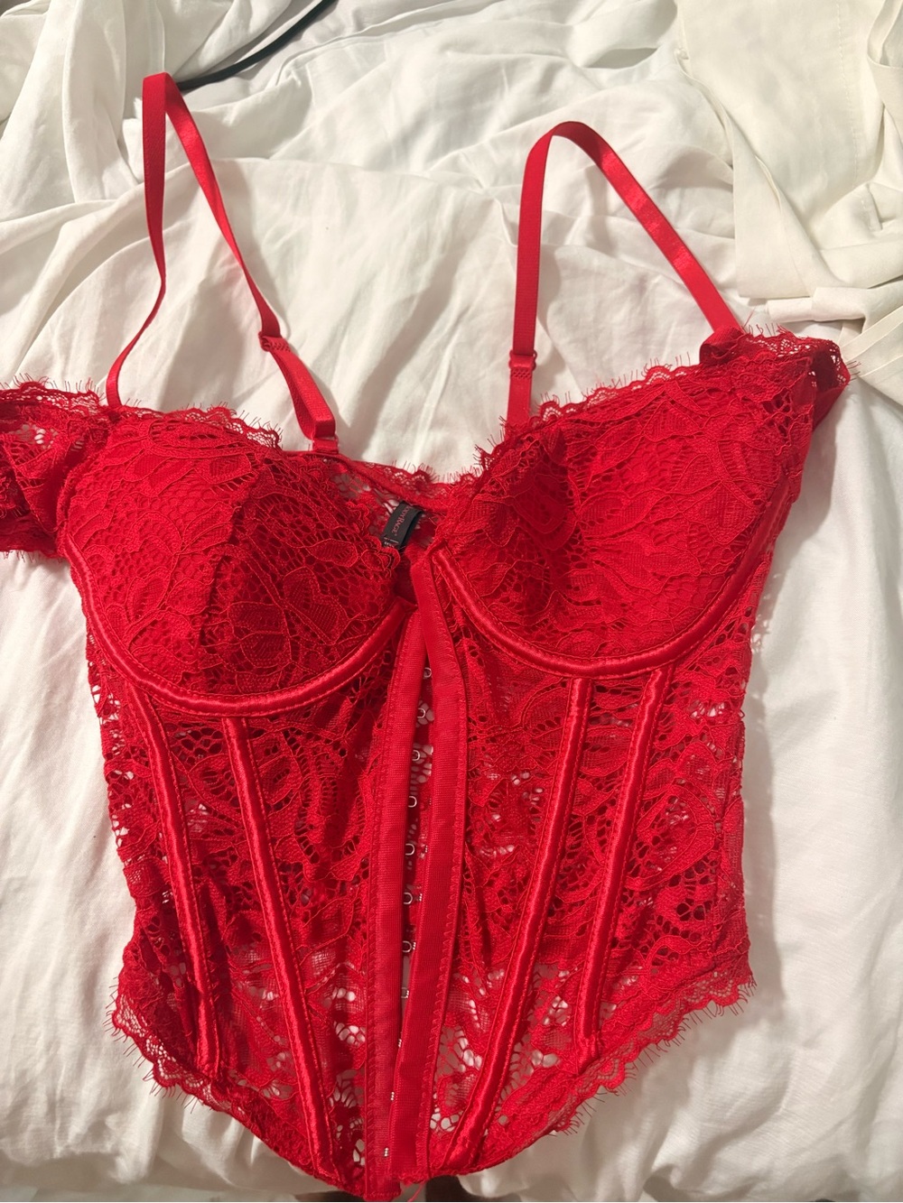 Spencer's Red Lace Bustier Corset Top